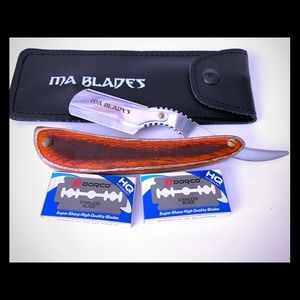 New Wood Handle Pro Straight Razor/ 20 Razors